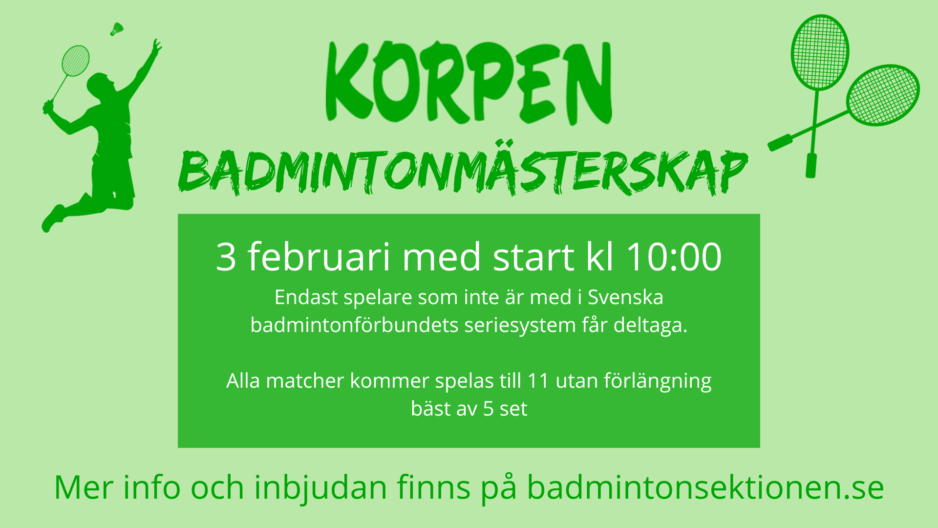 Korpmästerskap i badminton!