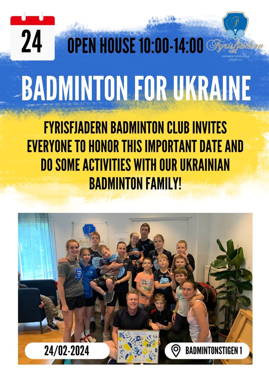 Spela badminton och stötta Ukraina!
